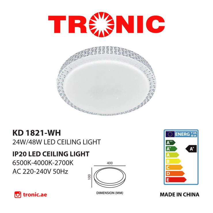 Tronic Crystal Frame LED Changeable (3 Shades) Light