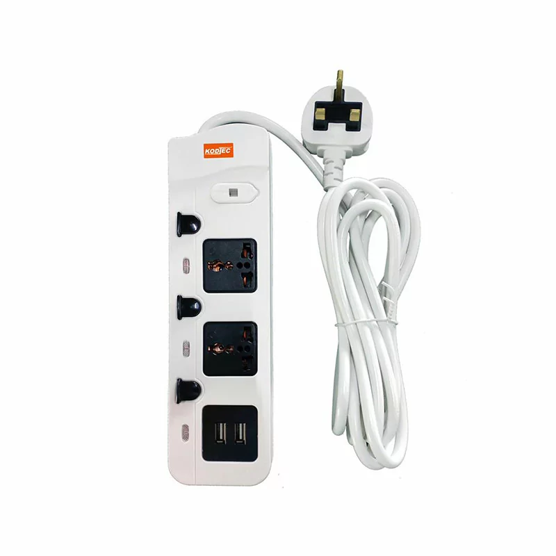 Kodtec Extension 3m 3-Way 2USB Ports KT-1523ET