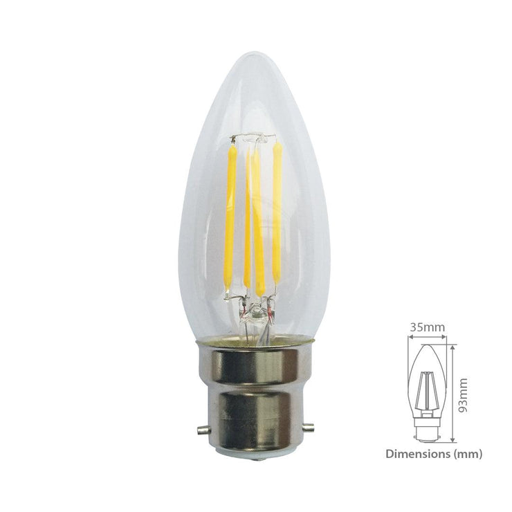 Tronic 4 Watts Candle Filament LED B22 (Pin) Bulb