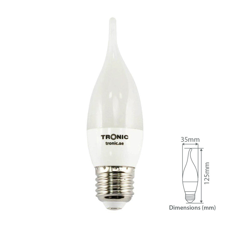 Tronic 5 Watts Candle Tail LED Warm White E27 (Screw) Bulb