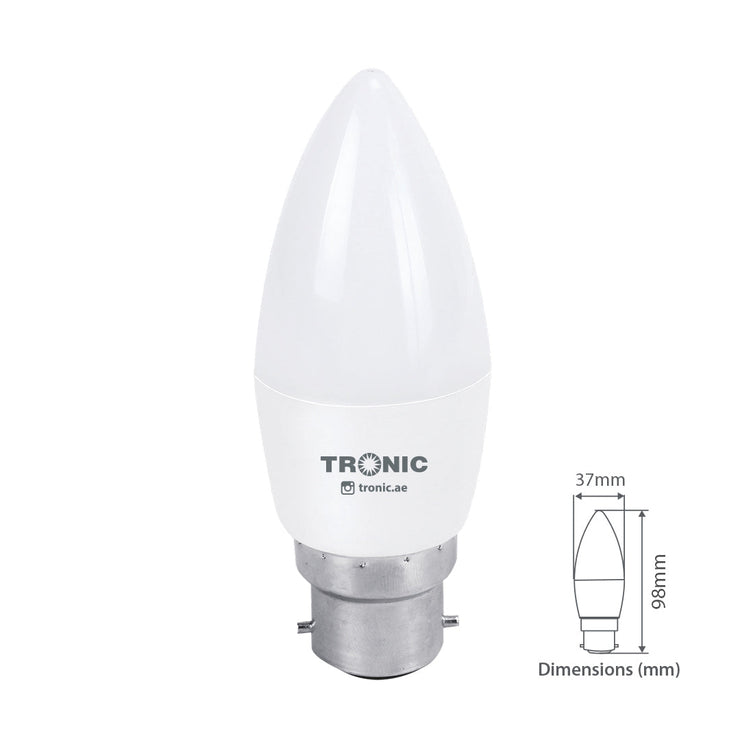 Tronic 7 Watts Candle LED Warm White B22 (Screw) Bulb