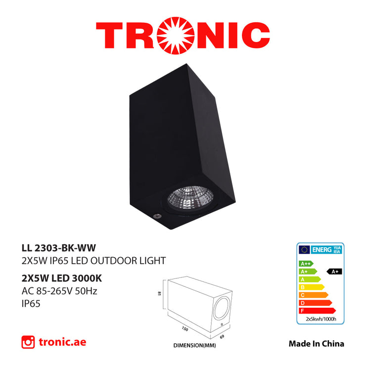 Tronic Rectangular-Shaped Up & Down COB Wall Light