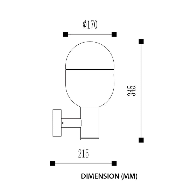 Tronic Black Wall Light