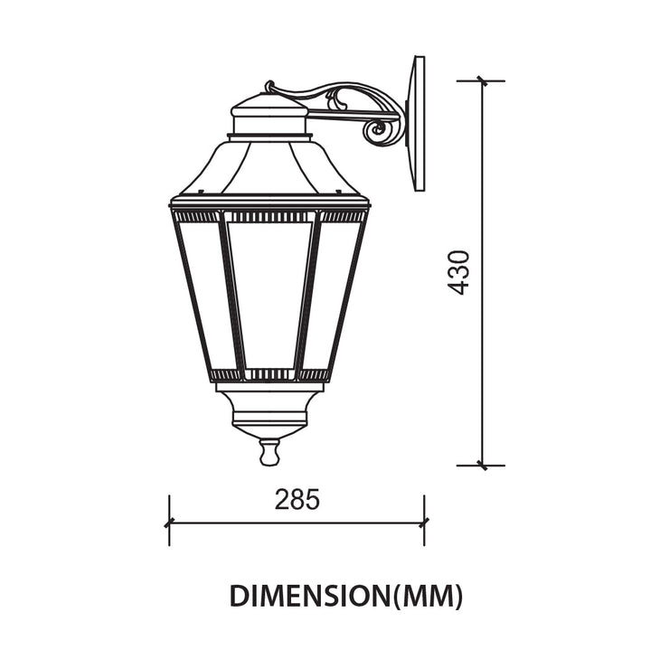 Tronic Ornamental Inverted Outdoor Wall Lamp