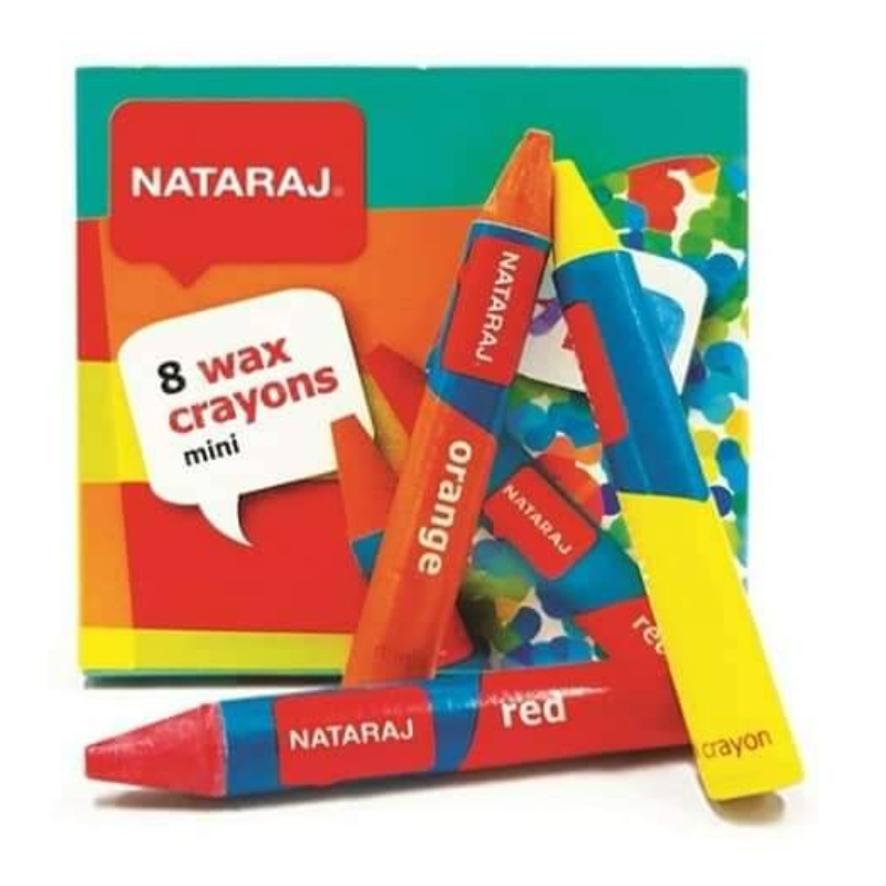 Nataraj Wax Crayons Regular 60mm 8 Colours P06367