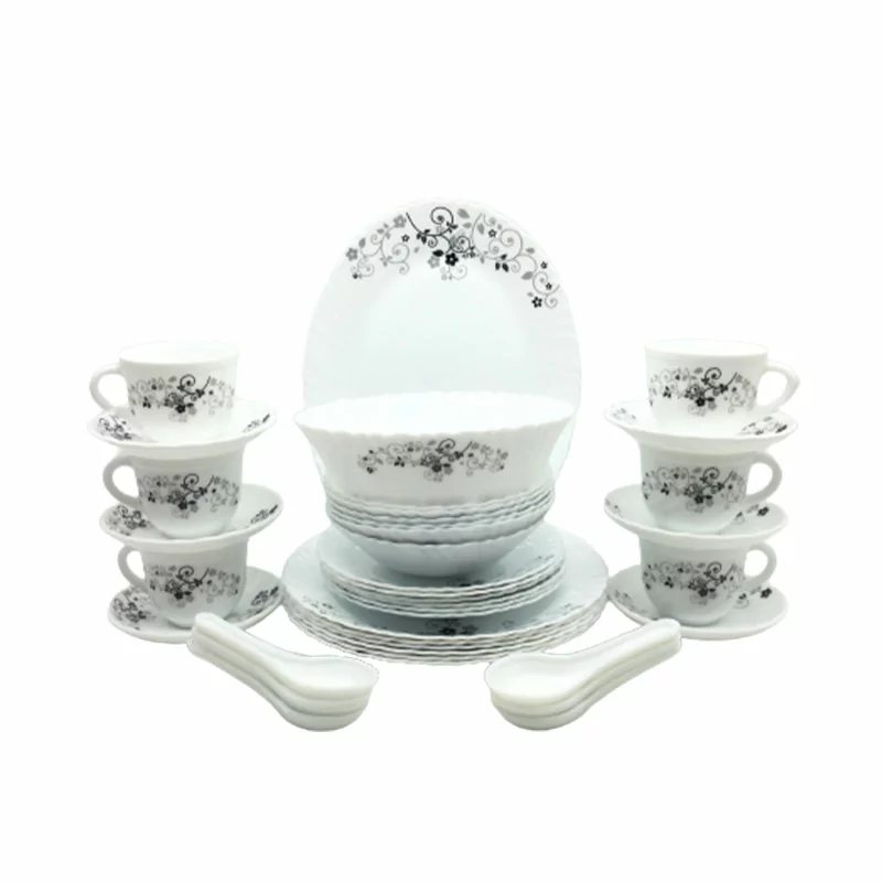 La Opala Dinner Set Mystrio Black Classique 38 Pieces LM038