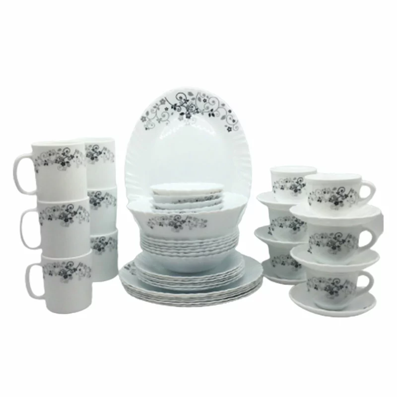 La Opala Dinner Set Mystrio Black Classique 44 Pieces LM044