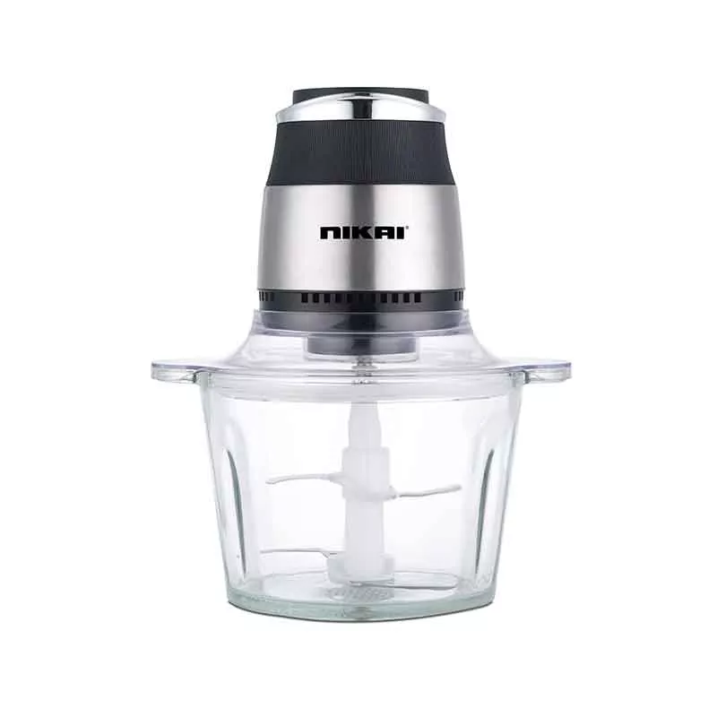 Nikai Chopper 500W 3L Glass Bowl Double SS Detachable Blade Non Slip Rubber Base NC394G