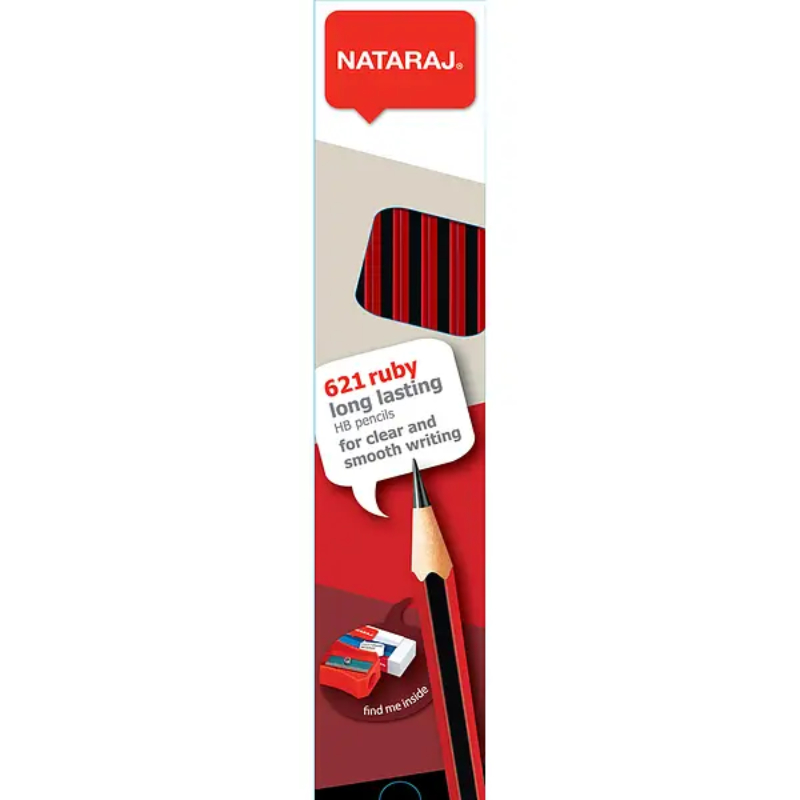 Nataraj Pencil 621 Ruby Red Long Lasting Black 12pcs P04087