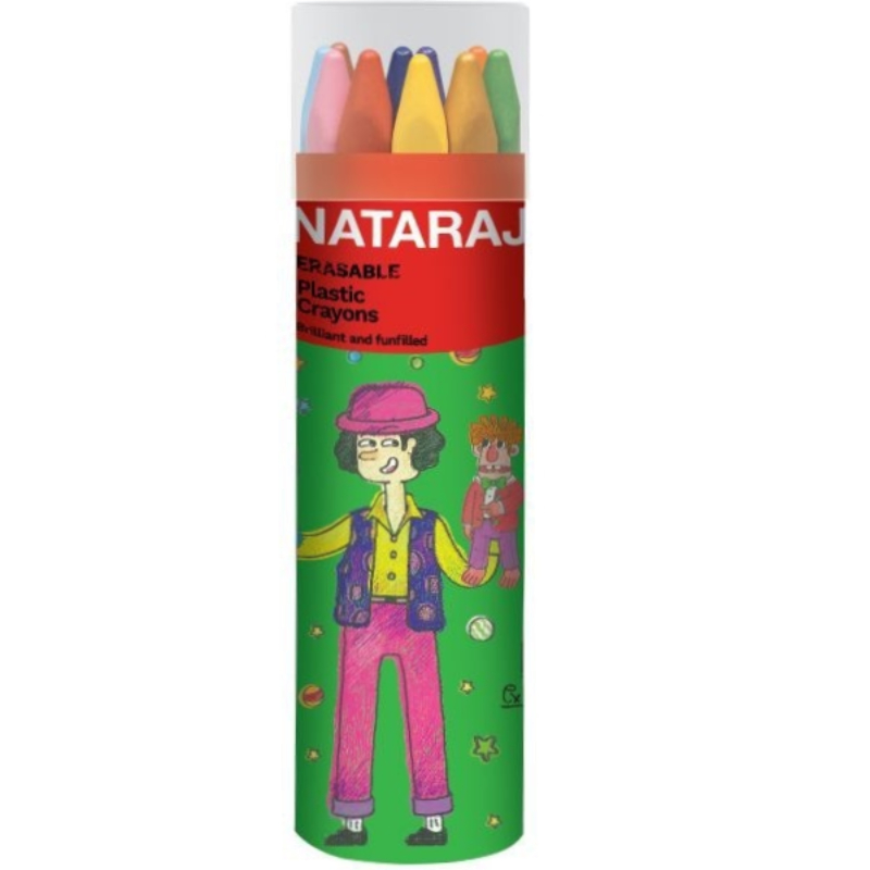 Nataraj Wax Crayons Erasable Triangular 12 + 1 Colours P06730