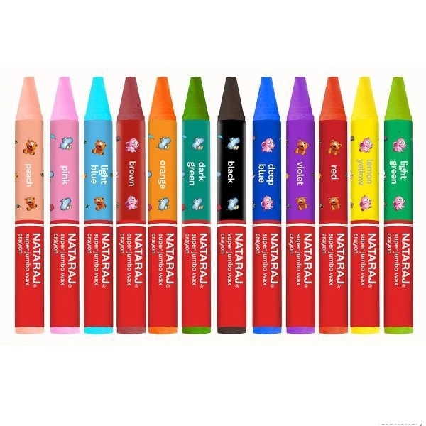 Nataraj Wax Crayons Round Super Jumbo 125mm 12 Colours P06786