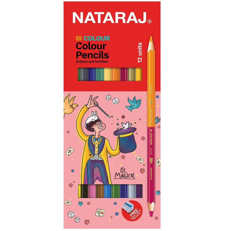 Nataraj Bi-Colour Pencils Hexagon 24 Colours P06971