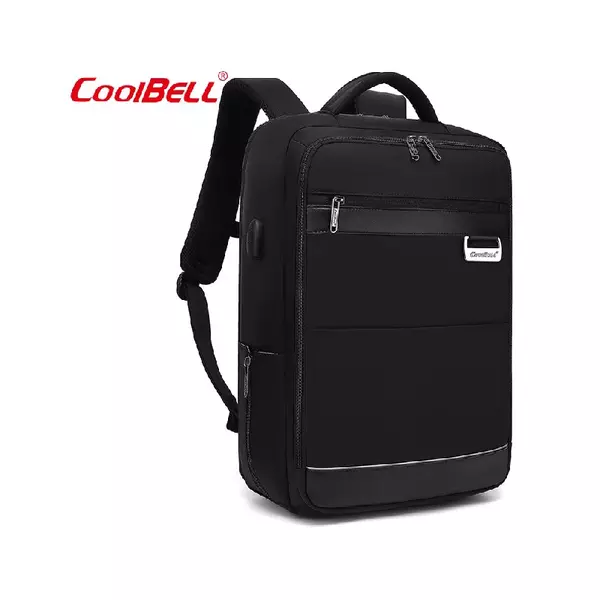 CoolBell Laptop Backpack 17.3" with Separate Laptop Compartment, USB Charging Port Black CB-8258