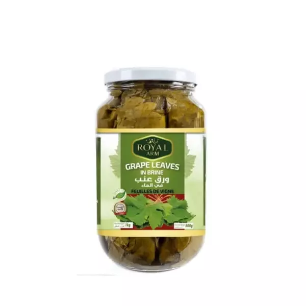 Royal Arm Grape Leaves in Brine 1kg (Pack of 12)