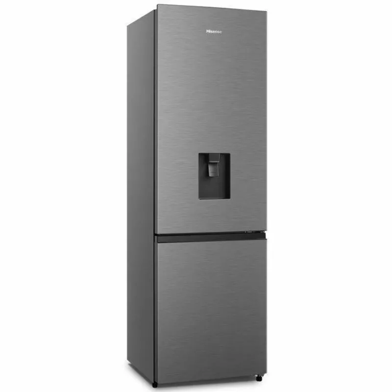 Hisense Refrigerator 262L Bottom Freezer, Water Dispenser, No Frost, Recessed Handle, Titanium Silver H350BTS-WD