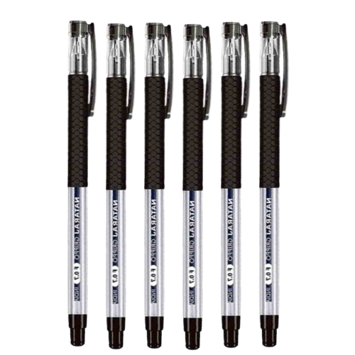 Nataraj Grippo Fine Pen 0.7mm 6pcs Black