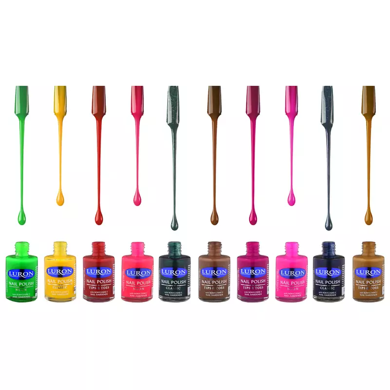 Luron Nail Polish Shimmer (12 Shades) 14ml BL10 Pack of 6