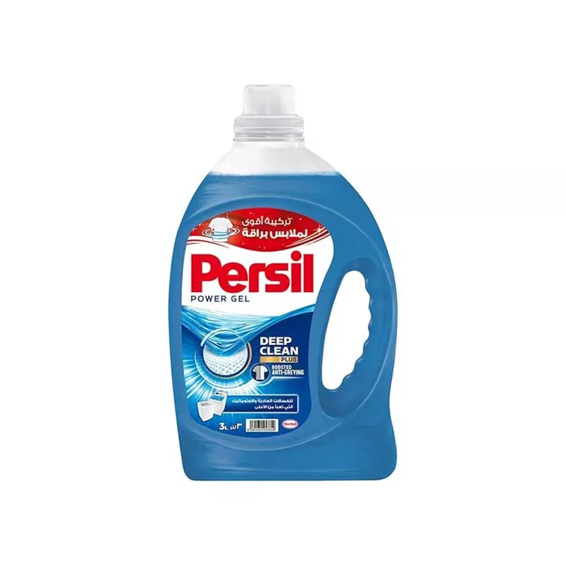 Persil Power Gel Liquid Laundry Detergent High Foam 3L for Top Loading Washing Machine, Stronger Formula For Stained Clothes, Long-Lasting and Pleasant Freshness, Deep Clean plus, Boosted Anti grey (Pack of 6)