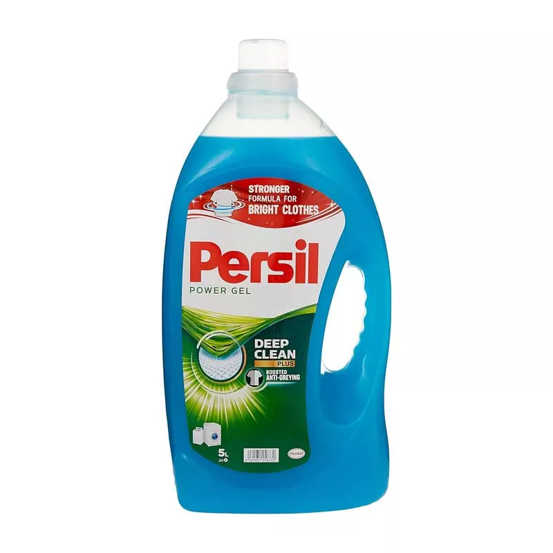 Persil Power Gel Liquid Laundry Detergent Low Foam 5L for Top & Front Loading Washing Machine, Stronger Formula for Stained Clothes, Long-Lasting and Pleasant Freshness, Deep Clean Plus, Boosted Anti grey (Pack of 3)