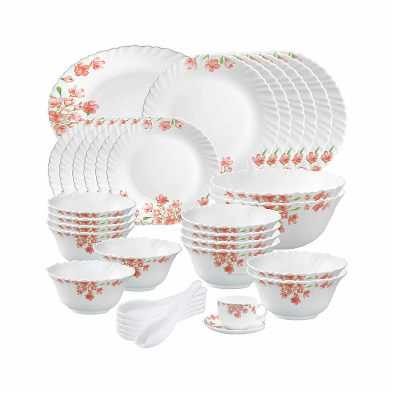 La Opala Dinner Set Aster Pink Classique 44 Pieces LP044