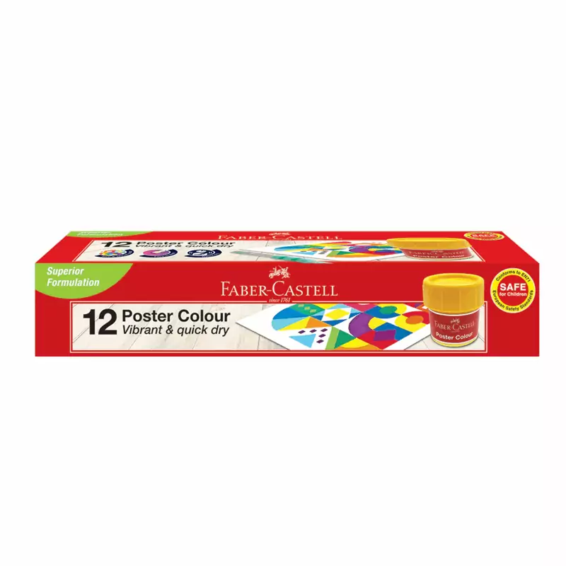 Faber Castell Poster Colour Tempera Paints Pack of 12 15449