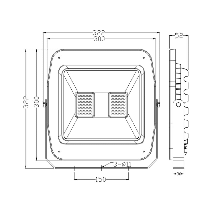 Tronic Grey LED Floodlight 100 Watts