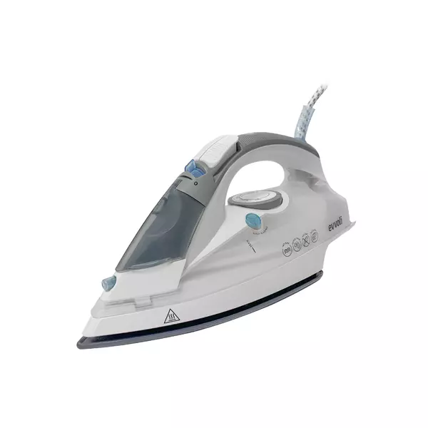 Evvoli Steam Iron with Ceramic Sole White or Black Colour 2400W EVIR-H2400B-W