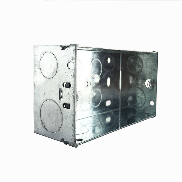 Tronic Twin Deep Galvanised Iron Switch Box