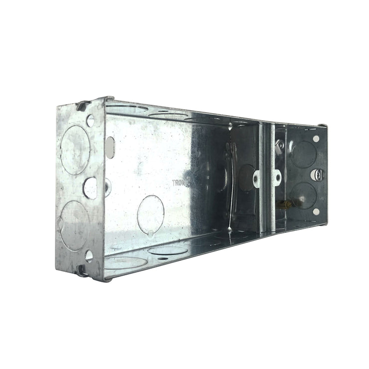 Tronic Single+Twin Galvanised Iron Electrical Switch Box 3 Way