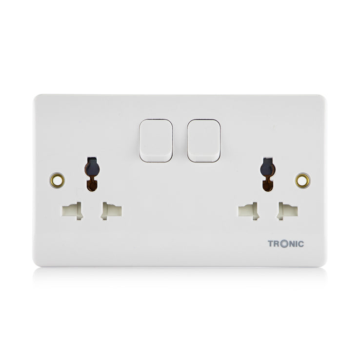 Tronic Universal Switch Socket Twin 16A