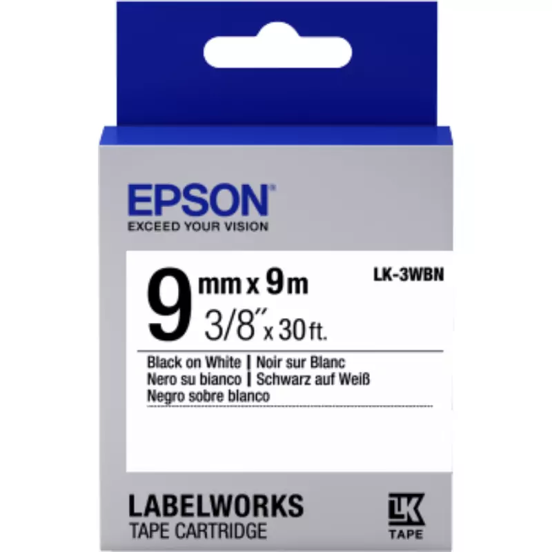 Epson Label Cartridge Standard 9mm LK-3WBN