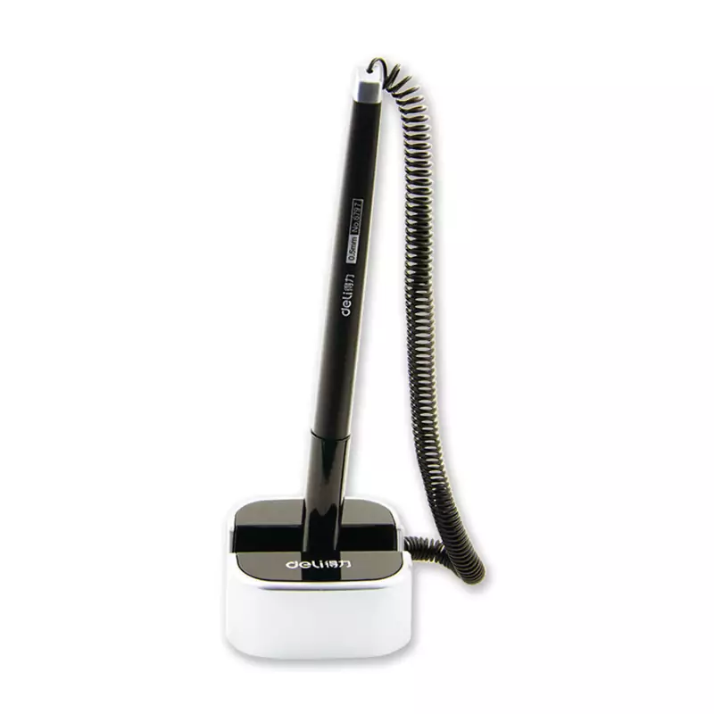 Deli Pen with Stand Spring Bullet Black E6797