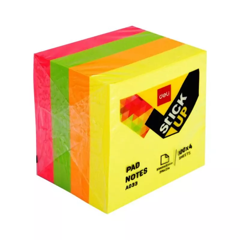 Deli Sticky Pad Notes 4x100 Sheets EA03303