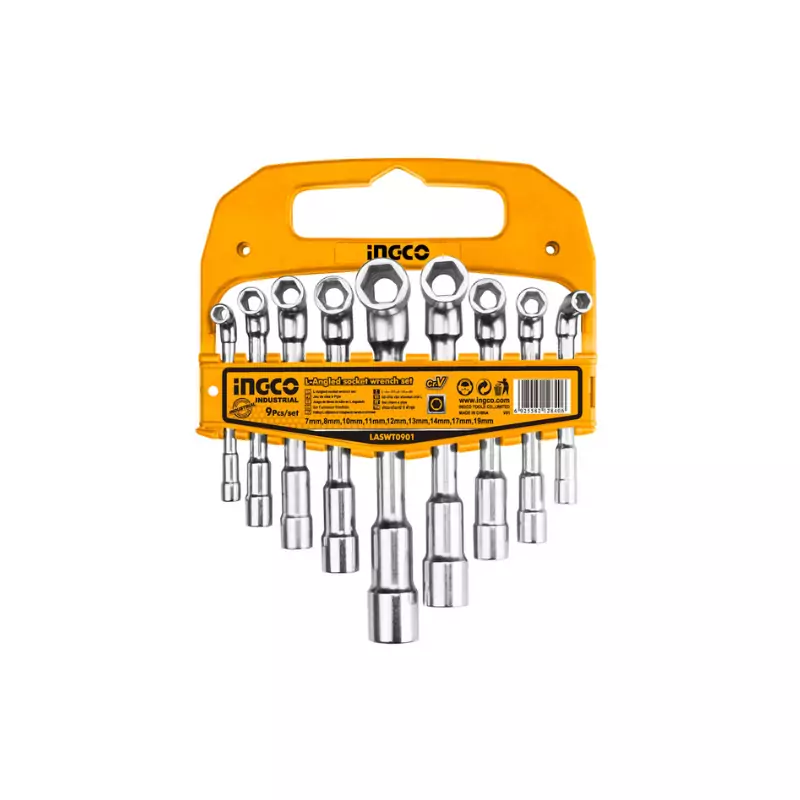 Ingco Socket Wrench L-Angled 9pcs Set LASWT0901