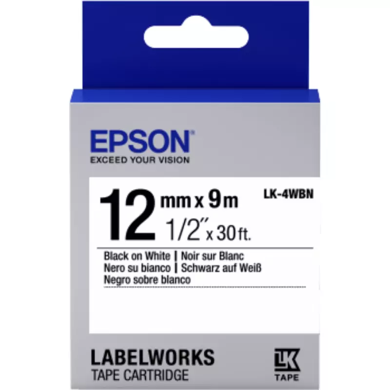 Epson Label Cartridge Standard 12mm LK-4WBN