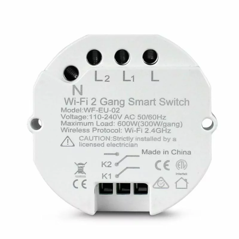 Tuya Smart WiFi Light Switch Relay 240V WF-EU-02