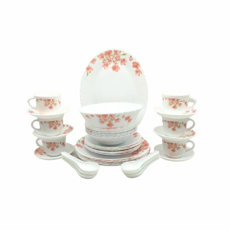 La Opala Dinner Set Aster Pink Classique 38 Pieces LP038