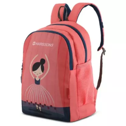 Harissons School Backpack Ballet Girl 19L 30 x 39 x 16cm Salmon Pink & Black