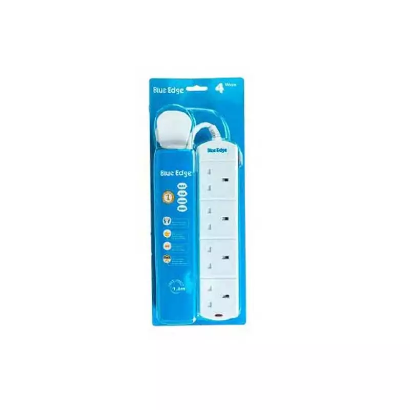 Office Point Blue Edge Surge Protector Extension Socket 4 Ways