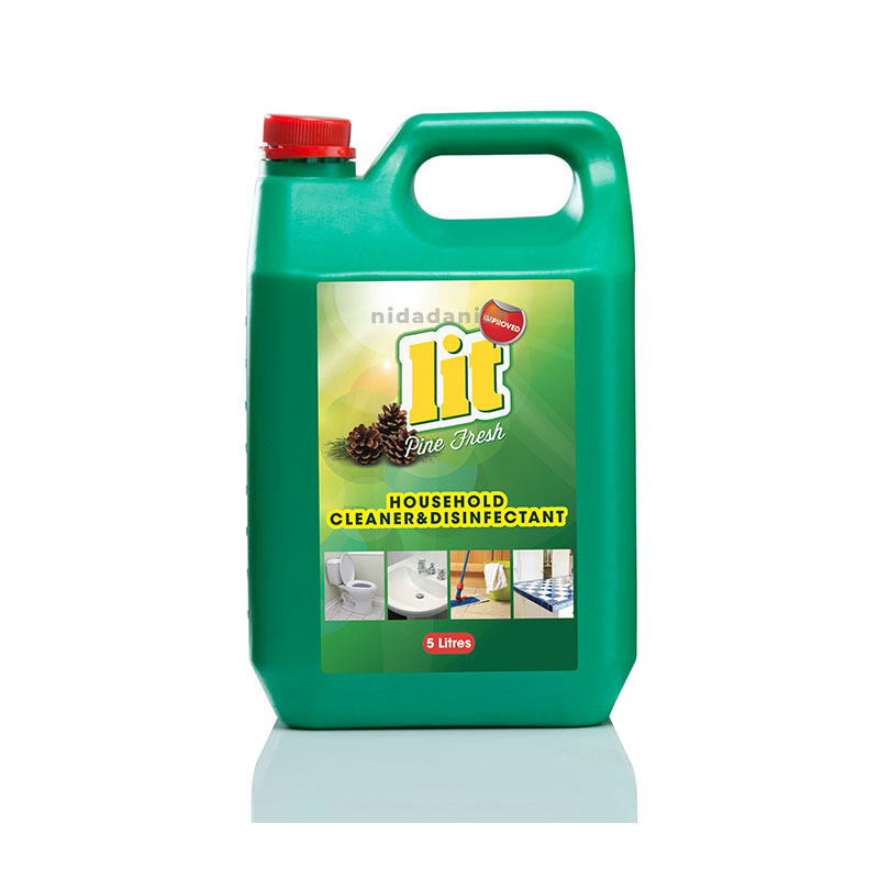 LIT Household Cleaner & Disinfectant for Tiles, Showers, Sinks & Kitchen Worktops Pine 5L