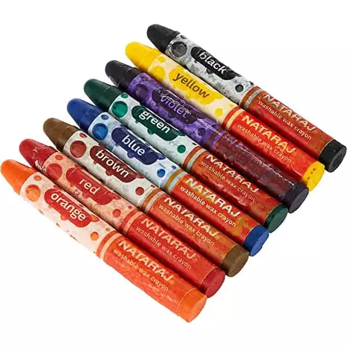 Nataraj Wax Crayons Washable Round Jumbo 90mm 8 Colors P06979