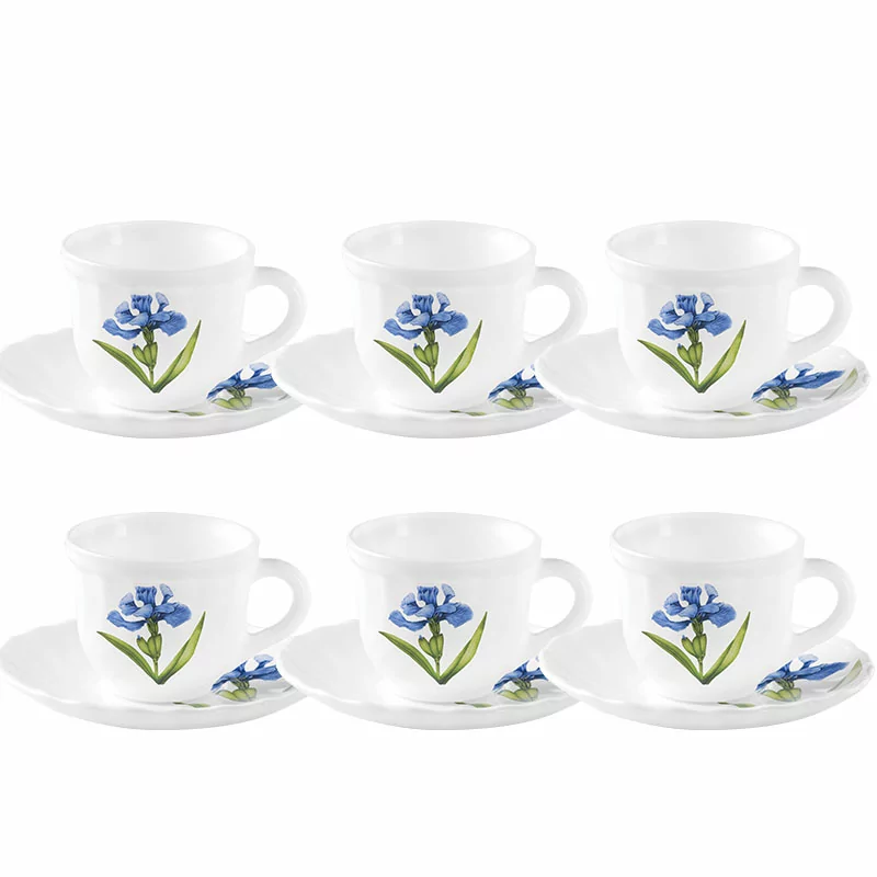 La Opala Cup & Saucer 6pcs Set Royal Iris 220ml LR022