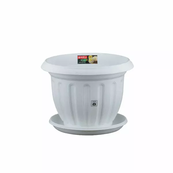 Lionstar Lotus Pot No8 w/Cover 254Ø FP-41 Plastic Planter Pot, Outdoors and Indoors Garden, Sturdy and Durable