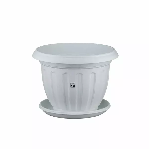 Lionstar Lotus Pot No10 w/Cover 300Ø FP-42 Plastic Planter Pot, Outdoors and Indoors Garden, Sturdy and Durable