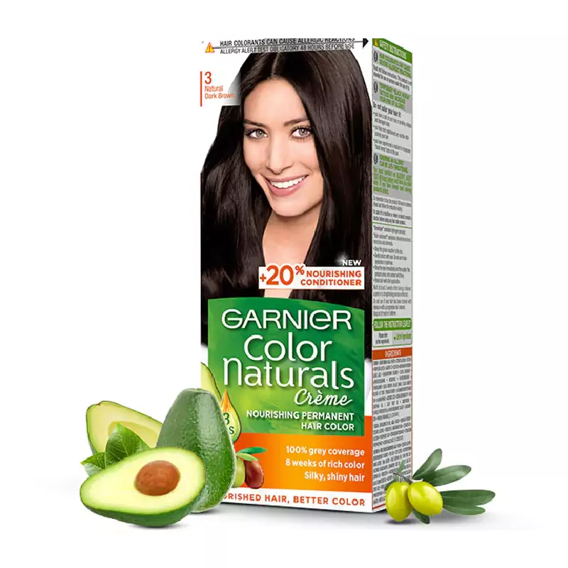 Garnier Hair Color 3 Dark Brown, 1 Natural Black , 5 Light Brown (Pack of 12)