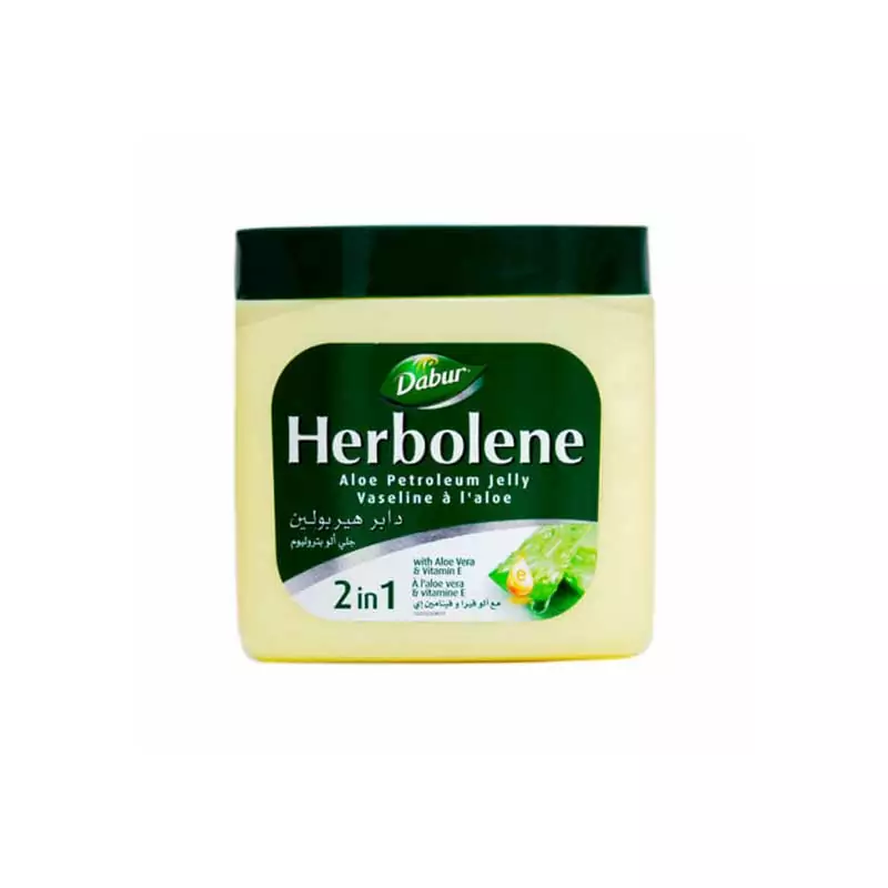 Dabur Herbolene Petroleum Jelly Enriched with Aloe Vera and Vitamin E for Dry and Rough Skin 225ml (Pack of 3)