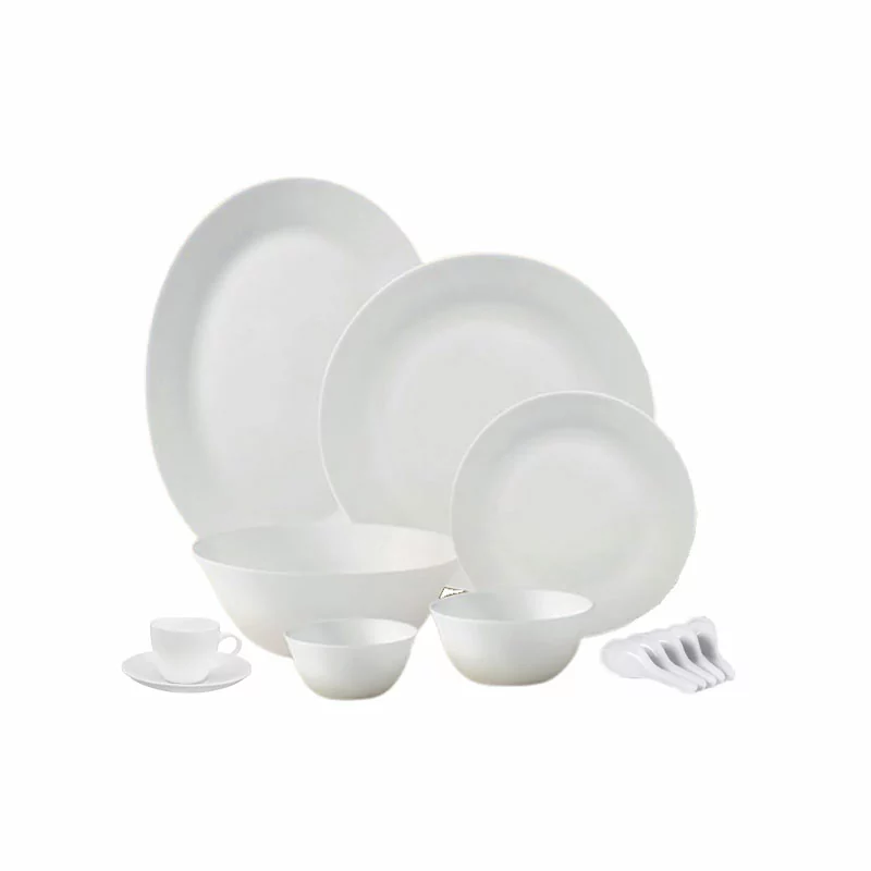 La Opala Dinner Set Ivory White 38 Pieces L1038