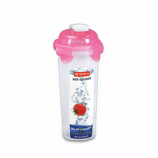 Lionstar Container Klip to Keep 800ml KP-47 Plastic Bottle Shaker Leakproof BPA Free For Home & School