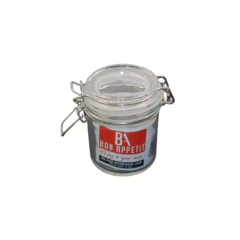 Bon Appetit Glass Jar with Clip 0.25L Round HM-BA21