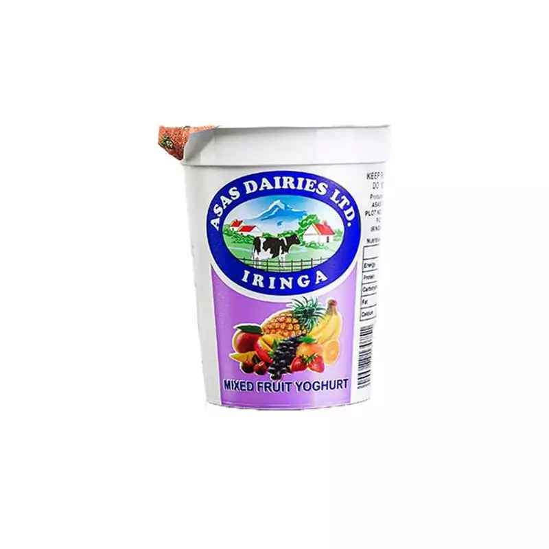 Asas Yoghurt Cup 150ml Mixed Fruit Pack of 12